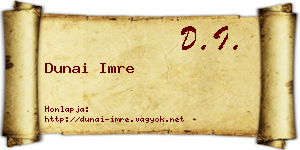 Dunai Imre névjegykártya
